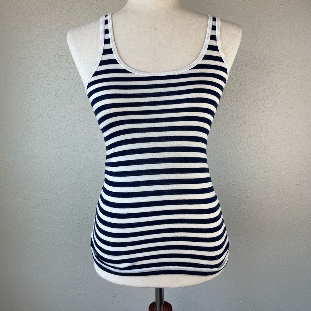 Aerie Navy Blue and White Striped Tank Top Size XS EUC